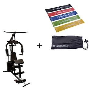 Kit Estação de Musculação 66kg + 5 Mini Band Bonafit Preto