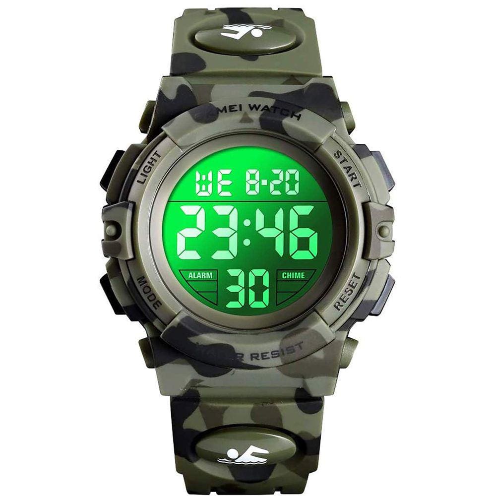 Relógio digital infantil Anloo 50m Waterproof Alarm Cronômetro