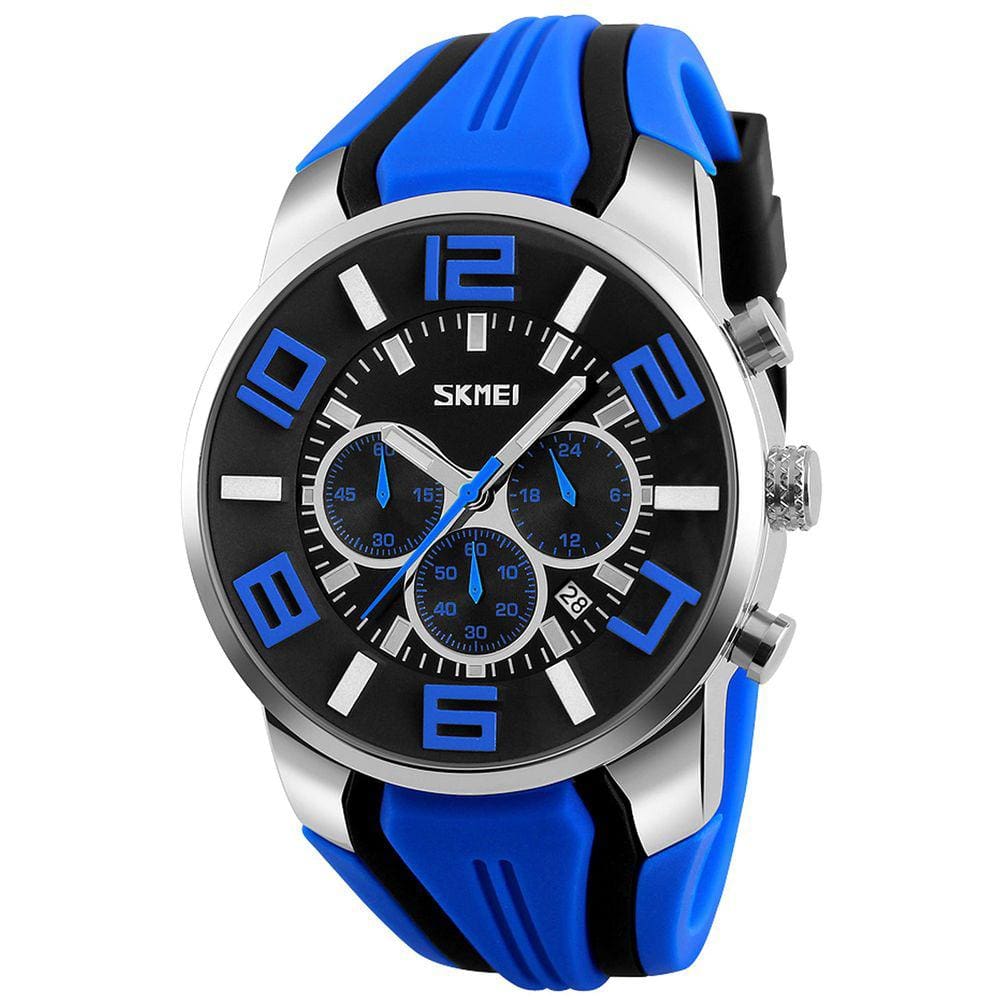 Relógio findtime Mens Big Face Chronograph Analógico Quartz Water