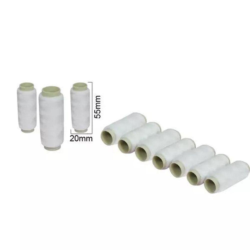 Kit com 10 Linhas de Costura Branca 100% Poliéster