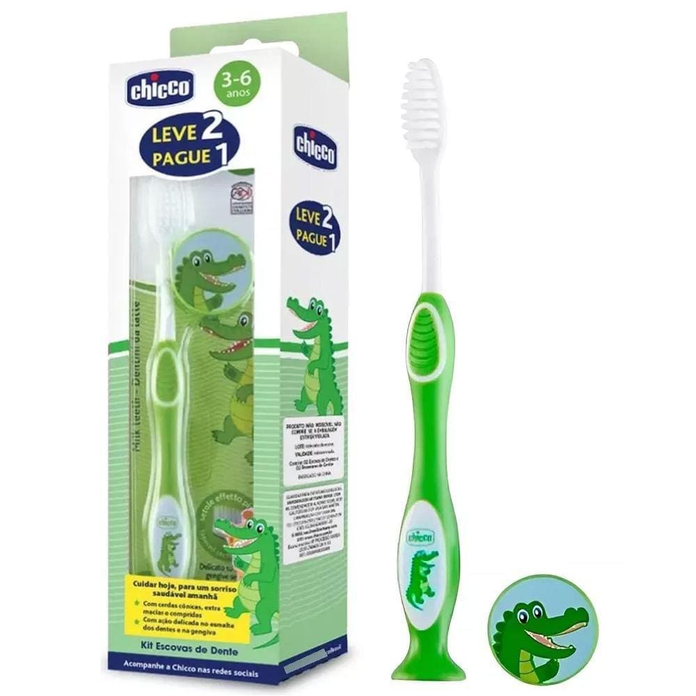 Escova De Dentes Verde 3-6Anos 2Und Chicco