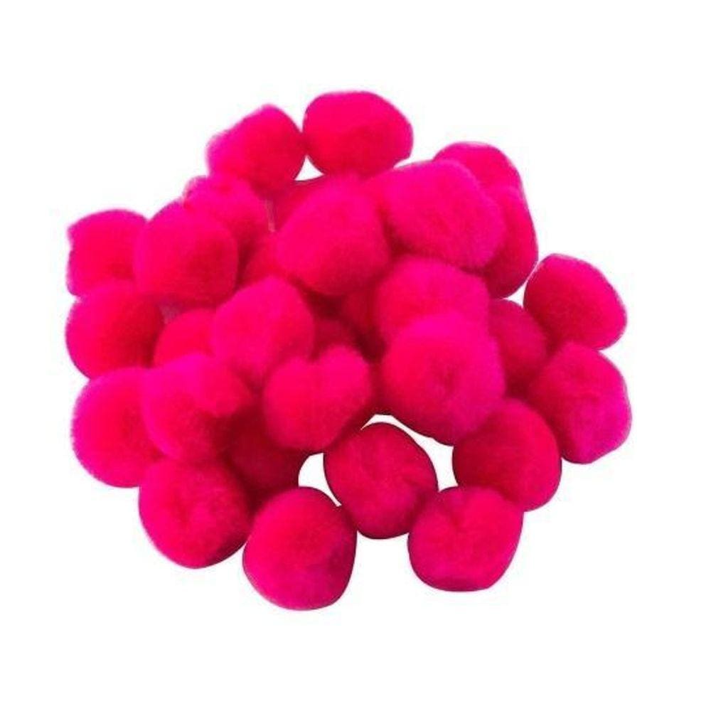 Pompom Liso Solto Pelucia 25Mm - Pacote Com 50 Unidades