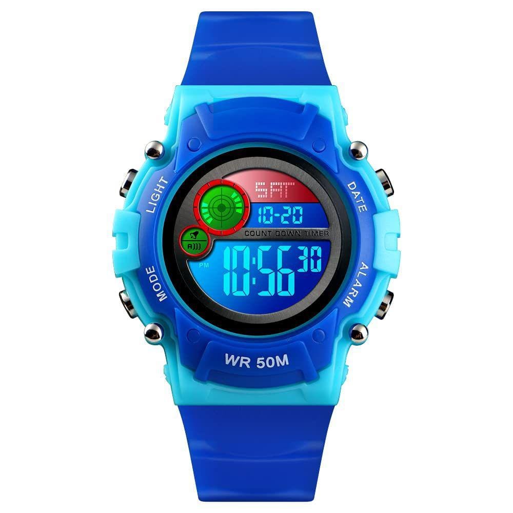 Relógio infantil PASNEW Boy Waterproof 50m Dual Time Chronograph