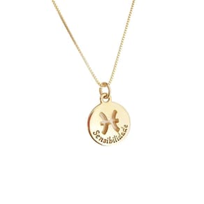 Colar Signos Corrente 55/60-Banhado Ouro 18K - Peixes