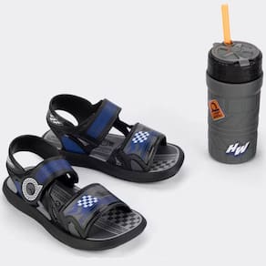 Sandália Grendene Kids Hotwheels Cup Menino - Preto e Azul