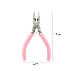 Alicate De Bico Para Montagem De Bijuterias Rosa 12Cm