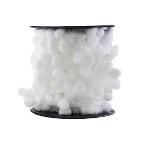 Rolo De Fita Pompom Grelot 7Mm Branco Com 10 Metros