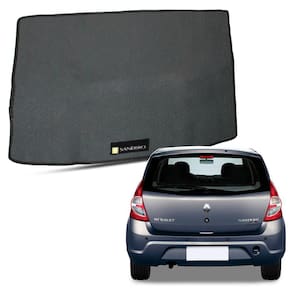 Tapete Porta Malas para Sandero 2008 a 2014 Borracha Automotivo com Bordado