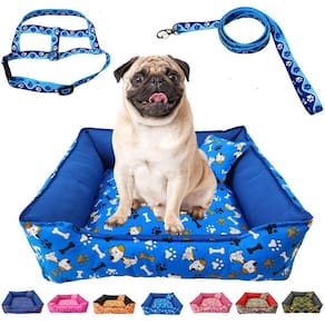 Cama Pet Cachorro Gato Quadrada Estampada 52 X 52 X 17 M +