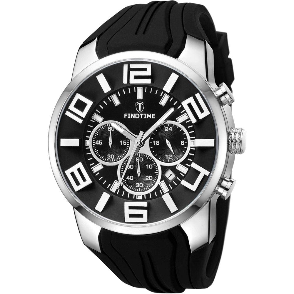Relógio esportivo findtime preto para homens Chronograph 3ATM Waterpro