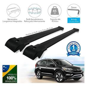 Travessa De Teto Aluminio Crv 2012 Á 2017 Preto Preto Larga