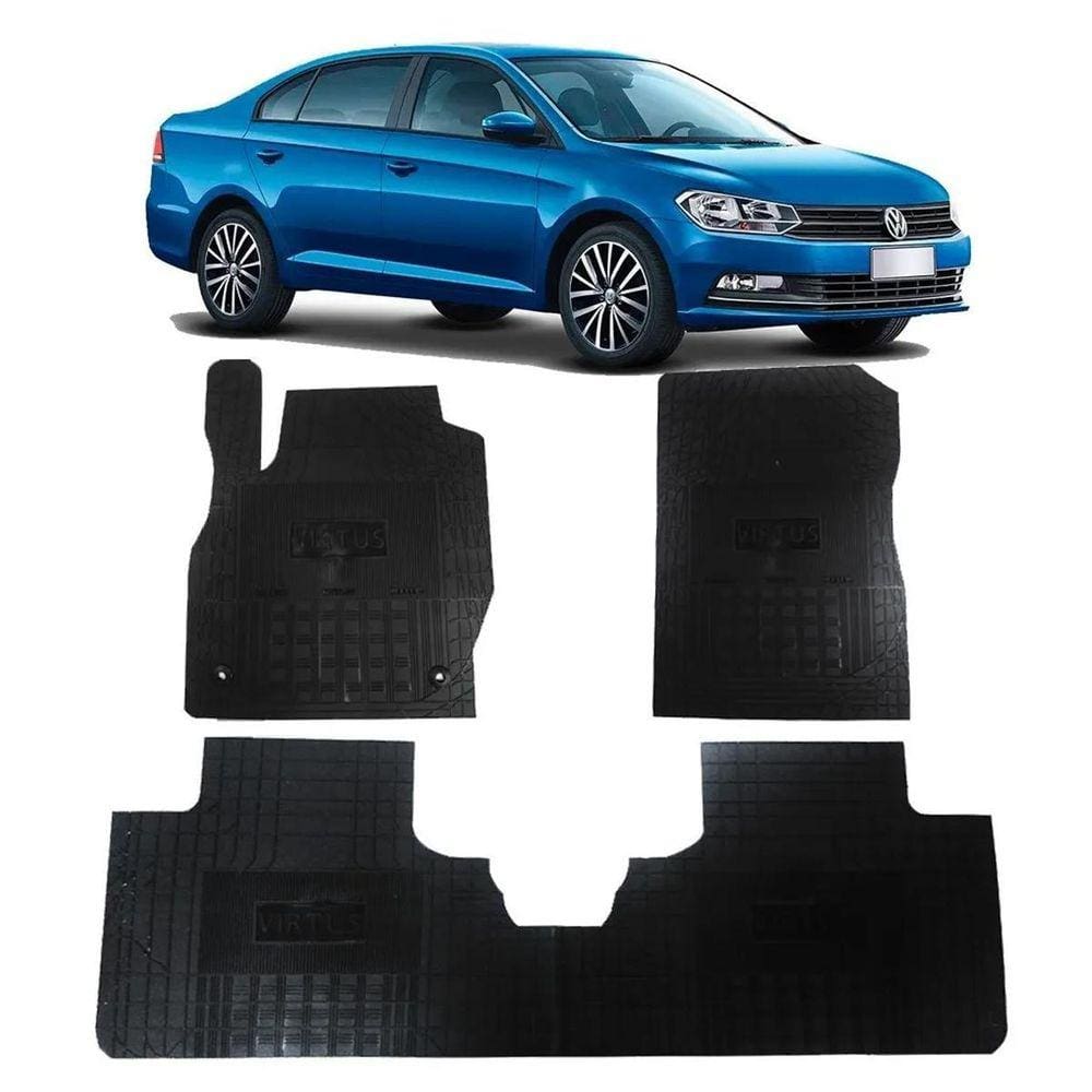 Jogo Tapete Interno Reforçado Vw Virtus 2018 Em Diante Preto
