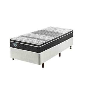 Cama Box Solteiro Reforçado 88x188x38cm e Colchão Gran Sleep Molas Verticoil Branco