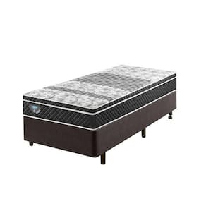 Cama Box Solteiro Reforçado 88x188x38cm e Colchão Gran Sleep Molas Verticoil Ecoflex Marrom