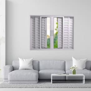 Janela Veneziana de Alumínio 6 Folhas 120 x 150cm Linha 25 Esquadrias Bergame Branco