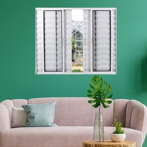 Janela Veneziana de Alumínio 6 Folhas 120 x 200cm Linha Modular Esquadrias Bergame Branco