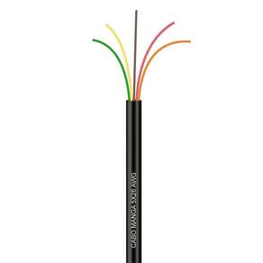 Cabo Manga 5X26 Awg - Sem Blindagem Preto - 4 Metros