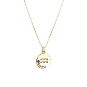 Colar Signos Corrente 55/60-Banhado Ouro 18K - Aquario