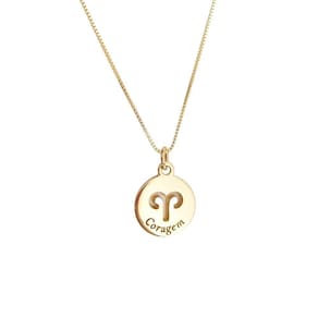 Colar Signos Corrente 55/60-Banhado Ouro 18K - Aries
