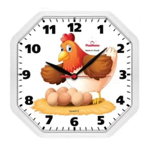 Relógio De Parede Cozinha Galinha Branco