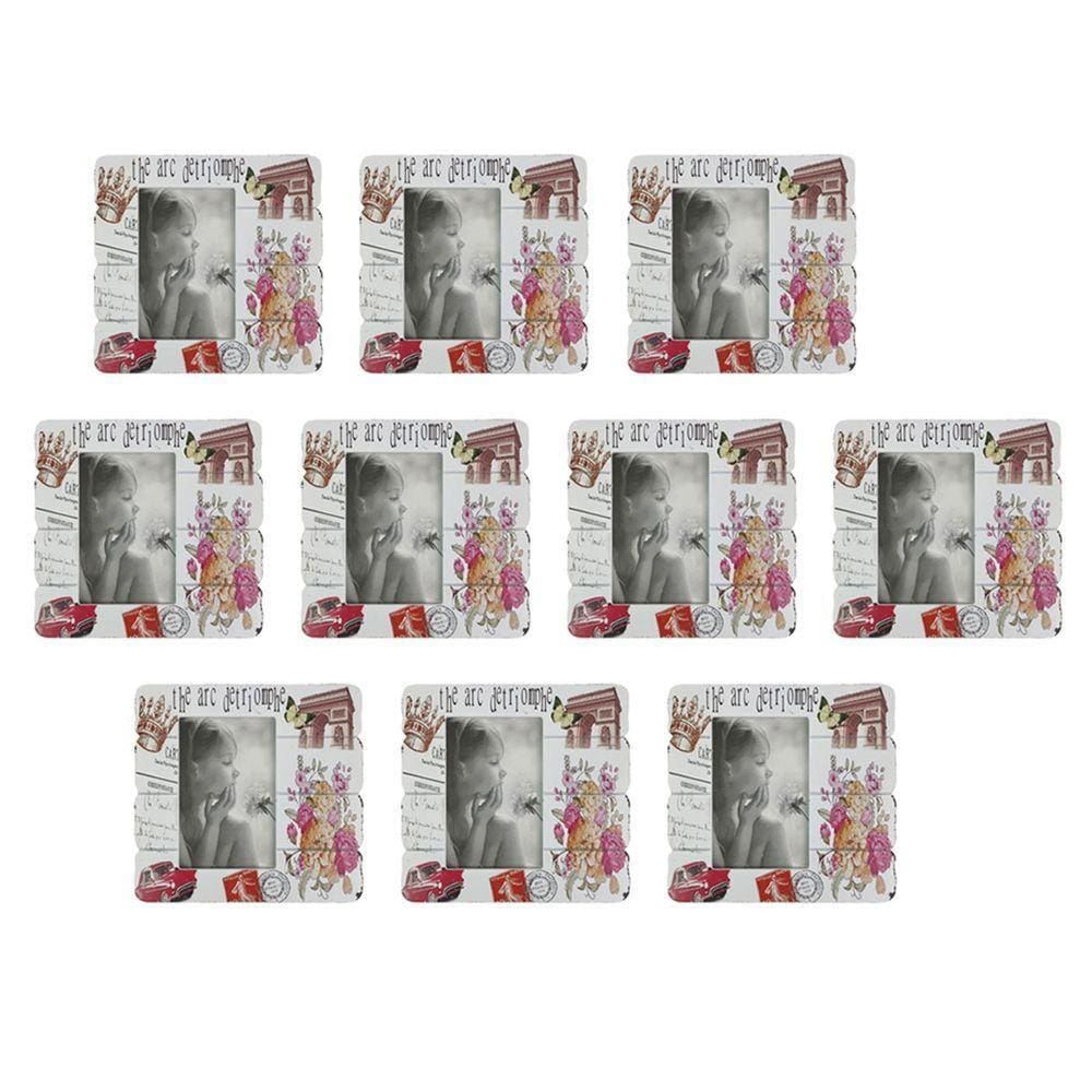 Porta Retrato 10x15 Fotografia Kit 10 Unidades Moldura Arco Do Triunfo Enfeite Decoraçao Casa Mesa