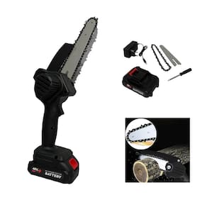 Mini Motosserra Eletrica 48V Sem Fio Bateria Recarregavel 6 Polegadas Potente Carpintaria Jardinagem Multiuso