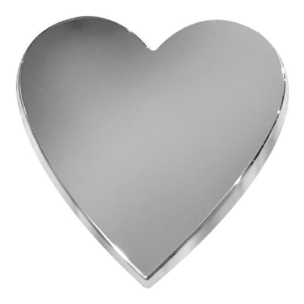 Emblema Adesivo Alto Relevo 3D Coração Amor Cromado Cromado