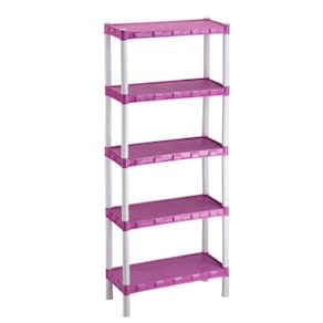 Estante Modular Rosa Plástico 5 Prateleiras Agraplast