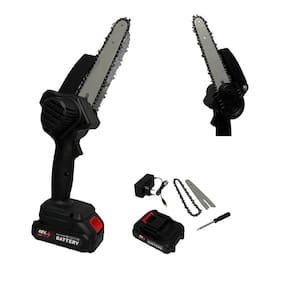 Mini Motosserra Eletrica 48V Bateria Recarregavel Sem Fio 6 Polegadas Jardinagem Carpintaria Potente