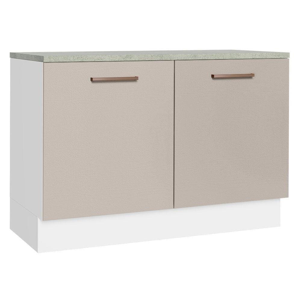 Balcão De Pia Cozinha 2 Portas (com Tampo) Branco/crema Agata Madesa Branco/crema