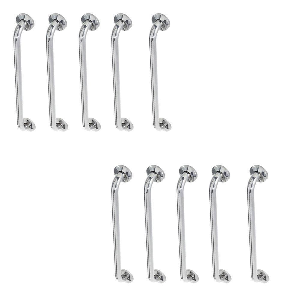 Alça De Apoio Barra Inox 40cm Kit 10 Unidades Cadeirante Acessibilidade Idoso Deficiente Banheiro