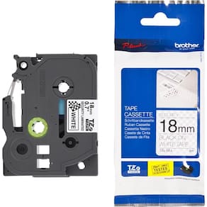 Fita Brother TZ-SE4 (TZe-SE4) 18mm Preto/Branco