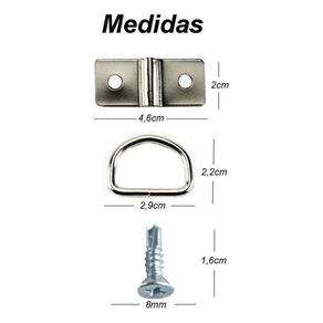 Kit Argolas Fixação Rede Porta Malas Universal Prata Único