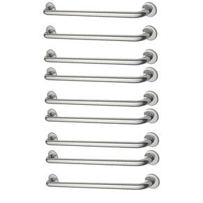 Alça De Apoio Barra Inox Kit 9 Unidades 70cm Acessibilidade Deficiente Anti Queda Idoso Gestante