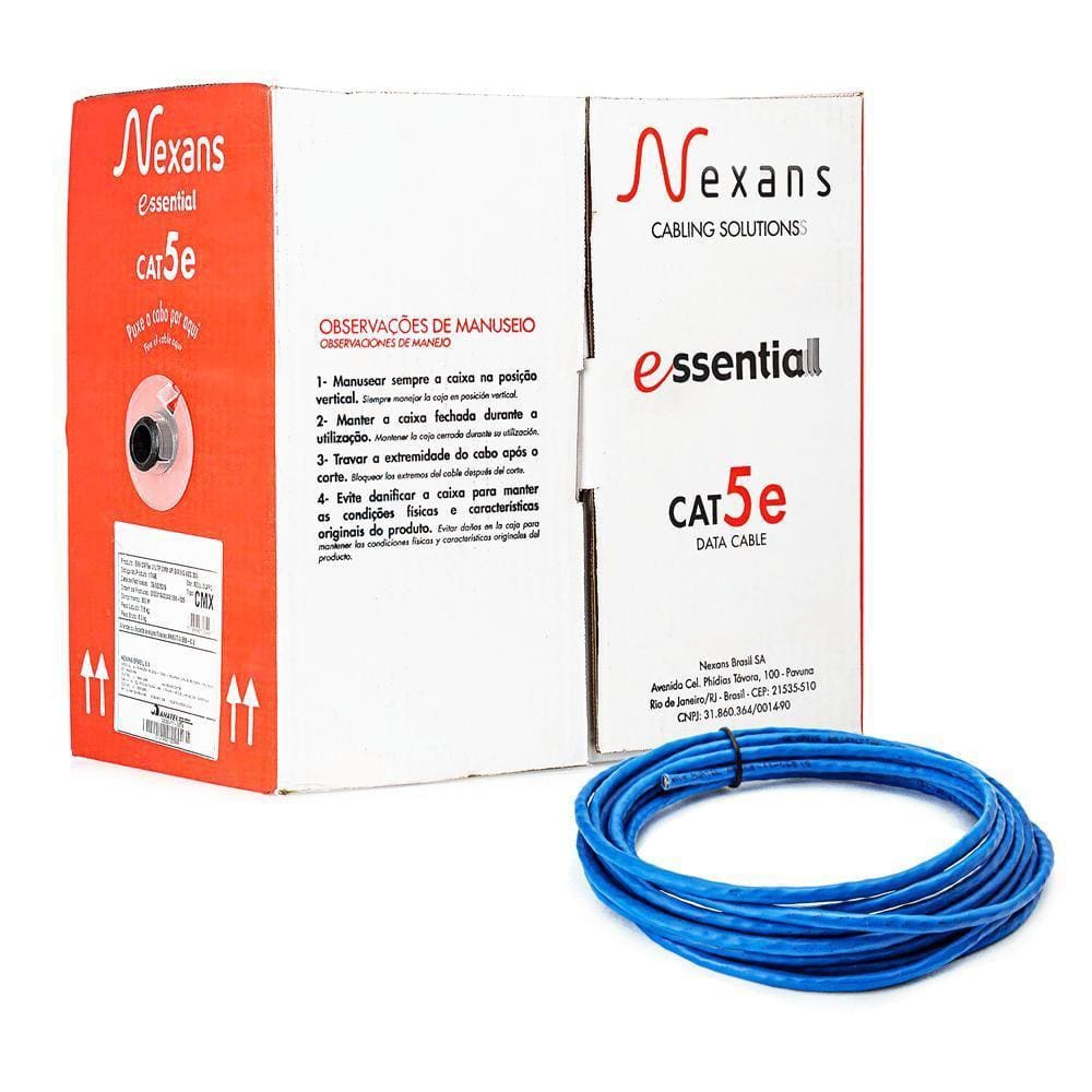 Cabo De Rede Nexans Cat5E Azul - 15 Metros