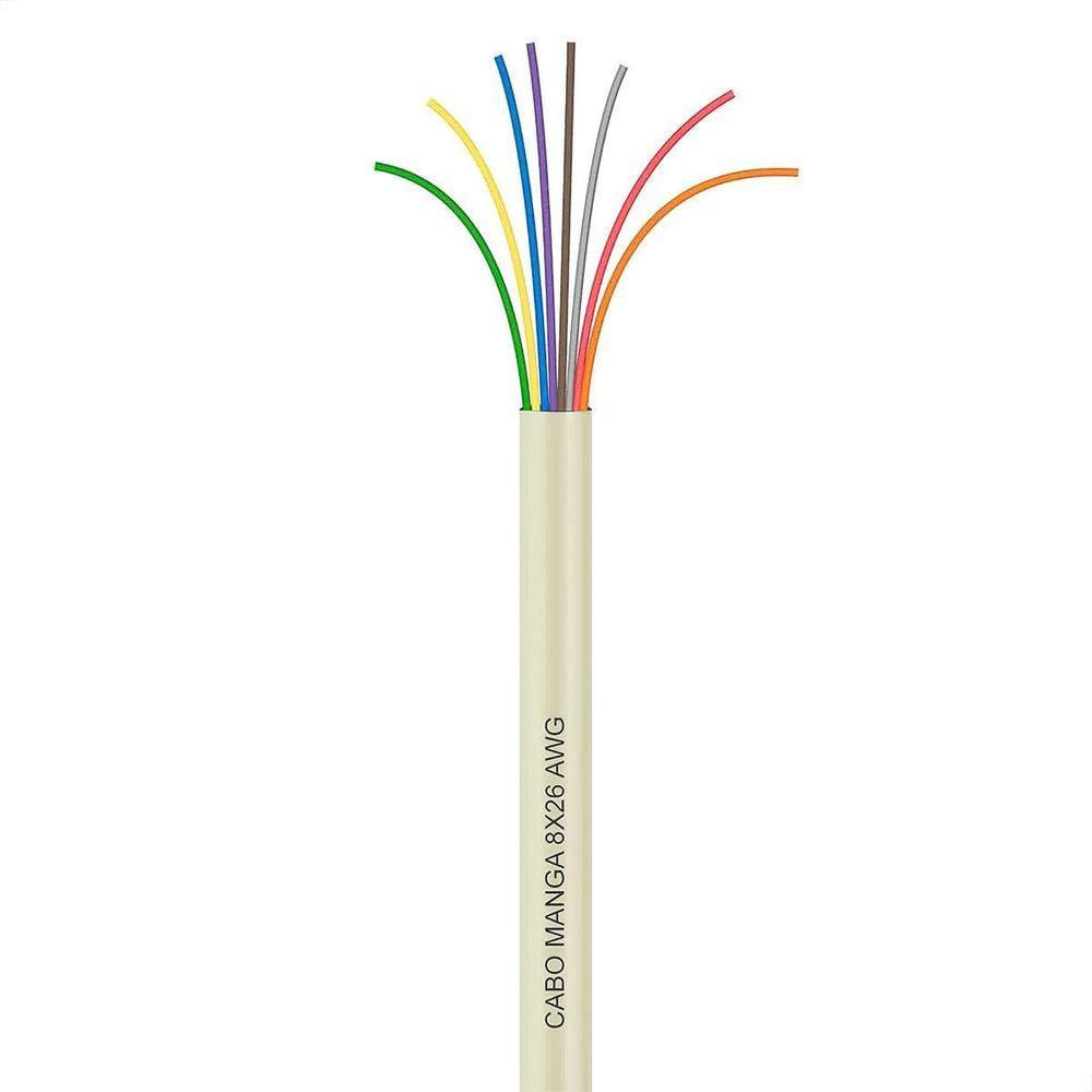 Cabo Manga 8X26 Awg - Sem Blindagem Bege - 2 Metros