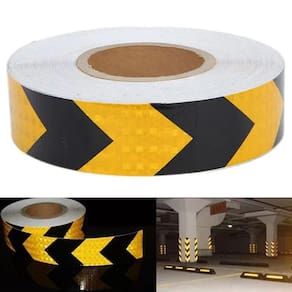 Faixa Refletiva 25 Metros Seta Amarelo Fluorescente Segurança Transito Carro Caminhao Automotivo Evita Acidente Obra Via Publica