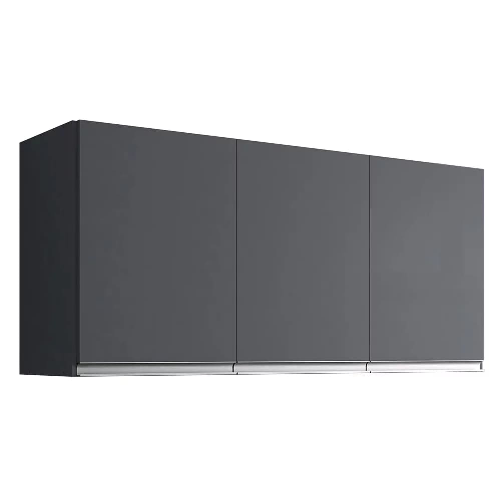 Armário Aéreo 3 Portas 120cm Debora Cinza - Pallazio