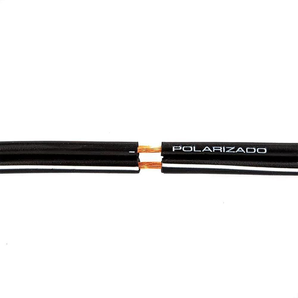 Cabo Polarizado Externo Para Áudio 2X0.20 - Preto 1 Metro