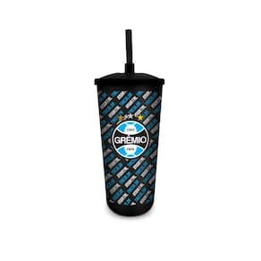 Copo Plástico com Canudo Grêmio 500ml - Livre de BPA
