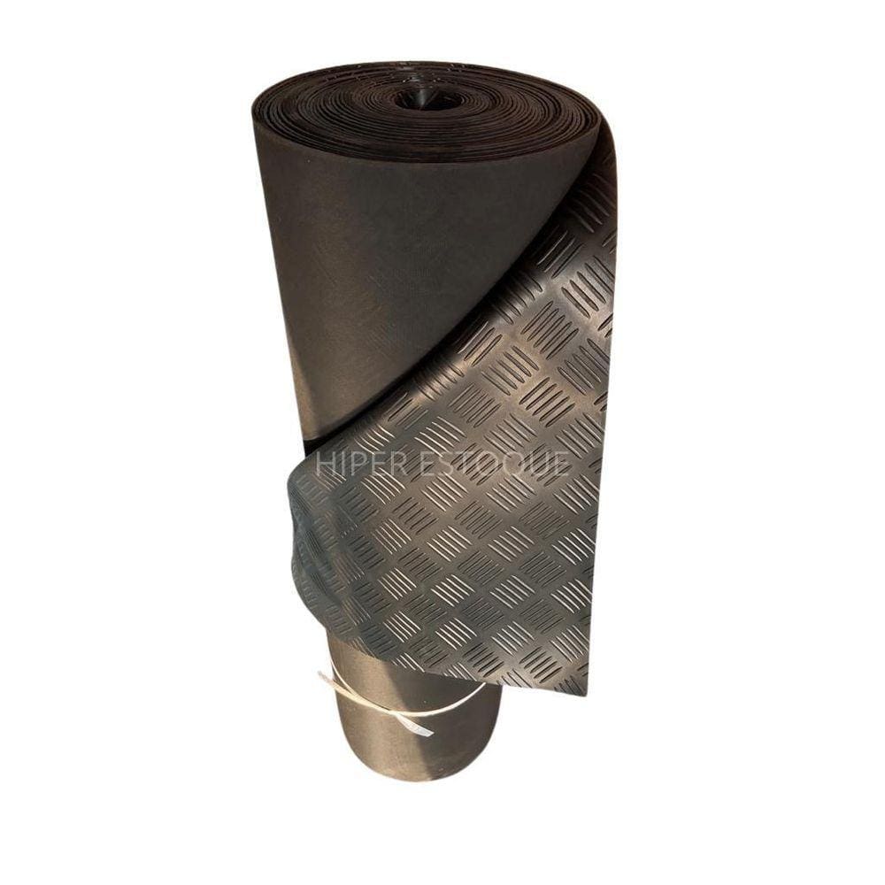Piso de Borracha Antiderrapante Xadrez 3mm 1,0m x 2m Elite