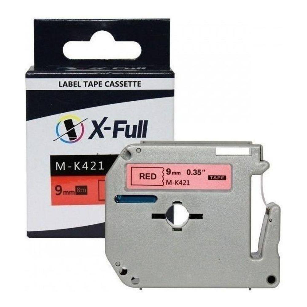 Fita Compatível Brother Mk 421 Vermelha Letra Preta 9Mm