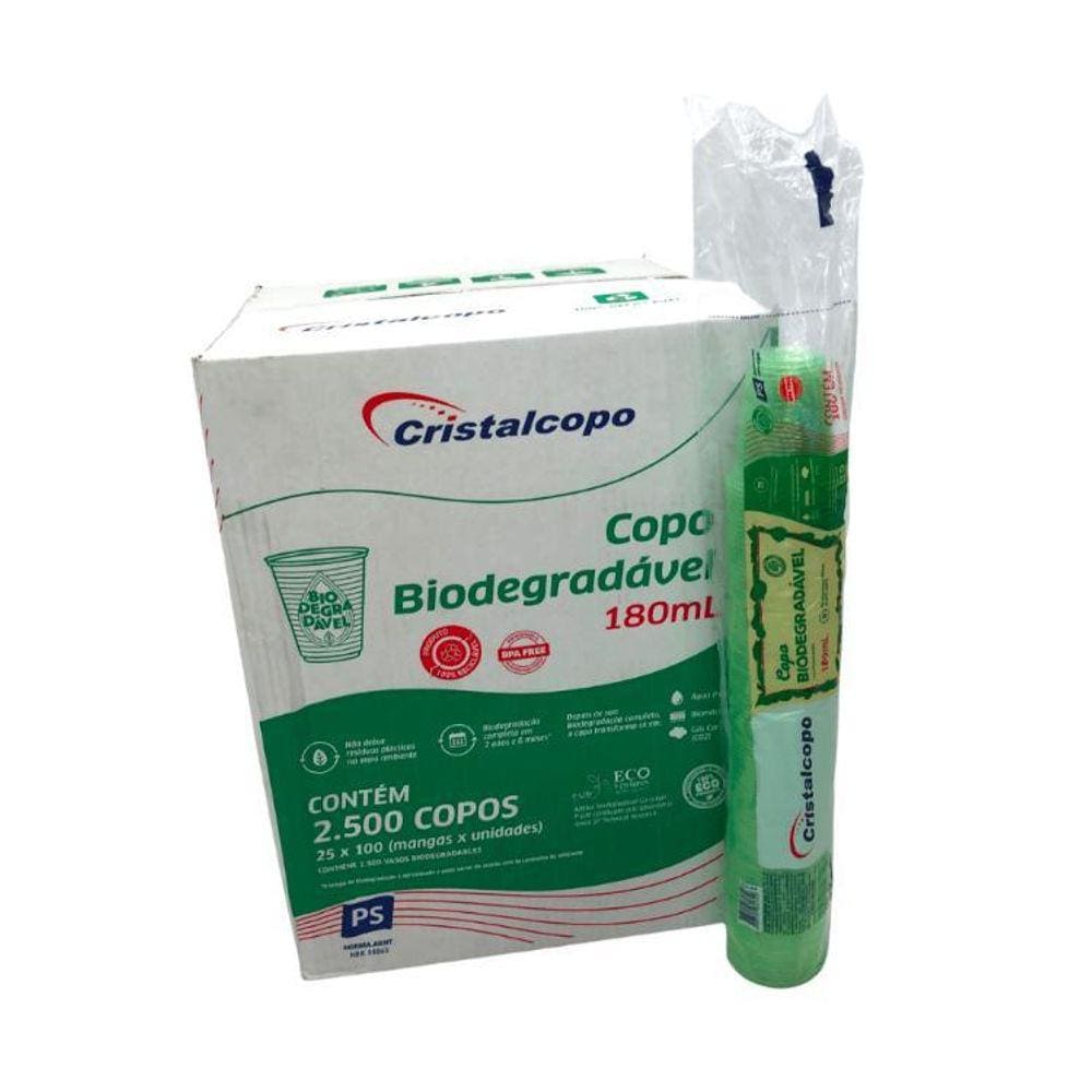 Caixa Copo 180Ml Biodegradável Translúcido Cristalcopo 2500