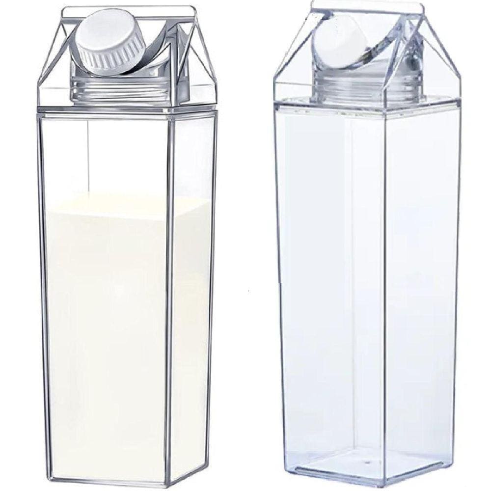 2 Garrafas Em Acrílico 500ml Ideal para Leite Suco Água