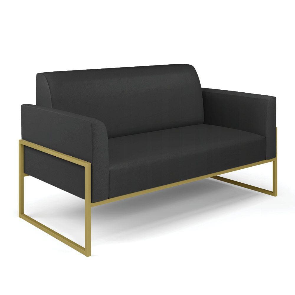 Sofá Namoradeira Base Industrial Alta Dourado Marisa Corino D03 - D`Rossi