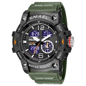 Relógio esportivo SMAEL 8007 Quartz Digital Dual Movement para homens