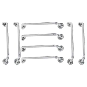 Alça Apoio 60cm Barra Inox Kit 8 Unidades Banheiro Idoso Acessibilidade Suporte Box Corrimao