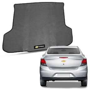 Tapete Porta Malas para Prisma 2013 a 2019 Borracha Automotivo com Bordado