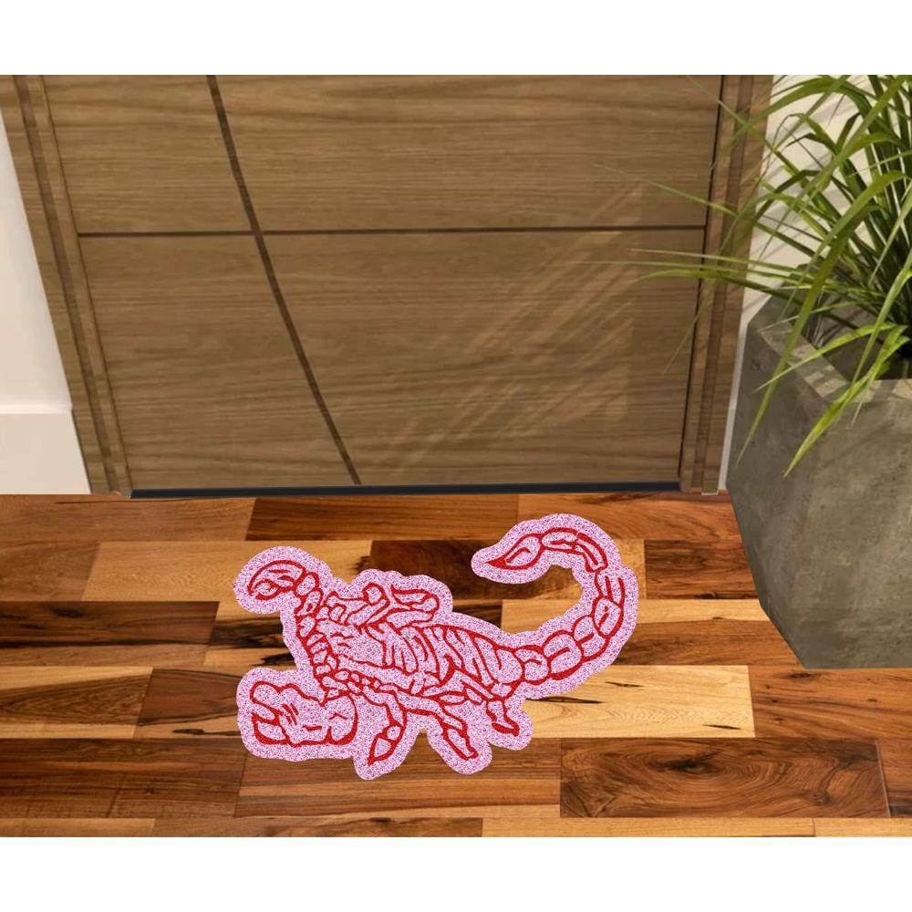 Tapete Escorpião Rosa, Decorativo E Muito Resistente.