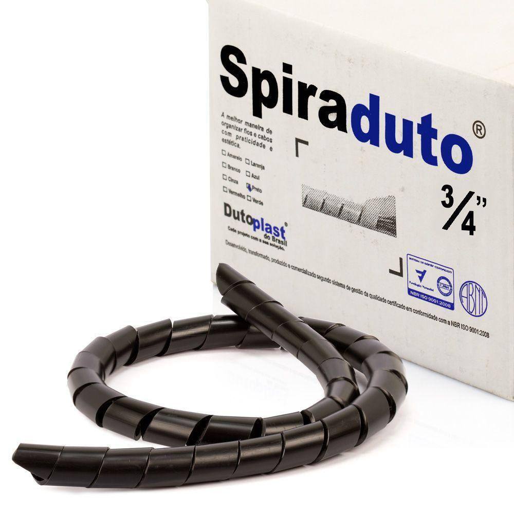 Spiraduto 3/4 Organizador De Cabos - Dutoplast - Preto 1M